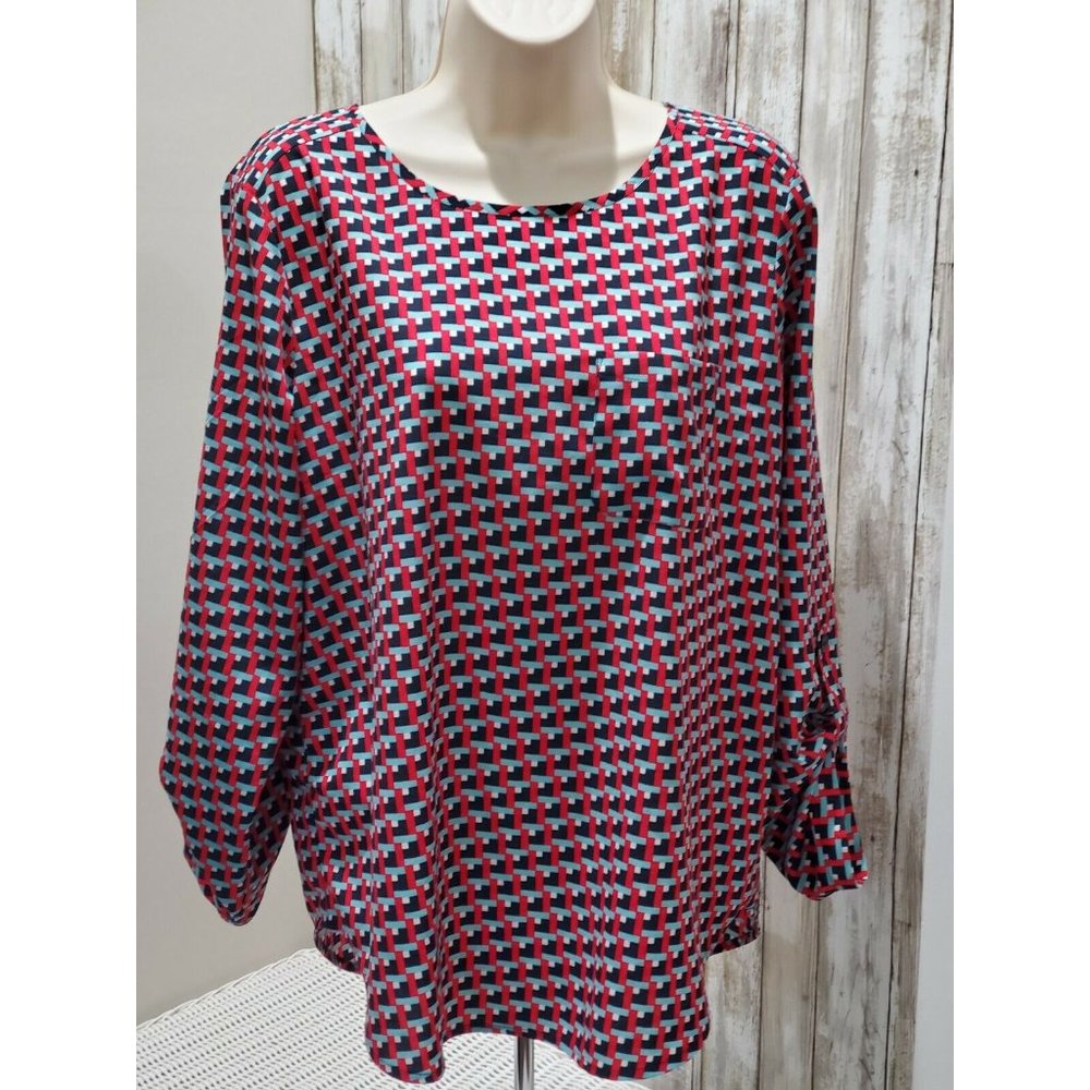 Van Henusen Long Cut Top Sz M geometrics pattern - Picture 1 of 8